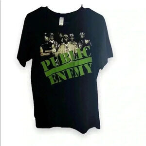 Public Enemy Vintage Black Cotton Graphic Tee Size M